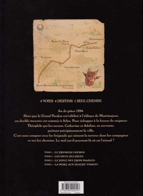 Verso de l'album Campus Stellae, sur les chemins de Compostelle Tome 3 Le Pont des trois diables - D'Arles aux Pyrénées