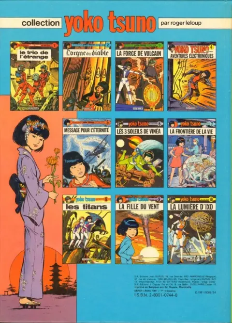 Verso de l'album Yoko Tsuno Tome 11 La spirale du temps