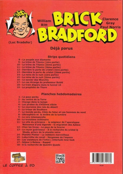 Verso de l'album Brick Bradford Planches hebdomadaires Tome 18 A la recherche de Quentin Quado