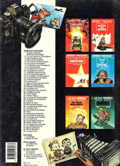 Verso de l'album Spirou et Fantasio Tome 23 Tora torapa