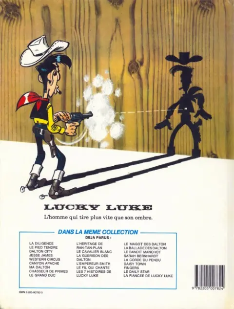 Verso de l'album Lucky Luke Tome 42 7 histoires de Lucky Luke