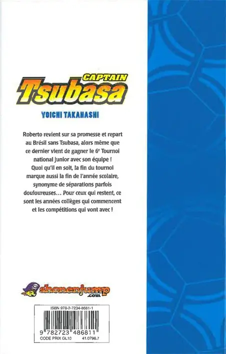 Verso de l'album Captain Tsubasa Tome 13 Le tournoi d'été est lancé !