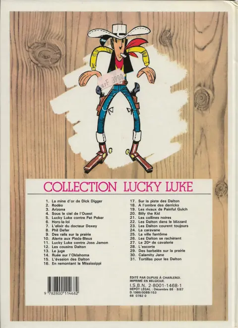 Verso de l'album Lucky Luke Tome 28 L'escorte