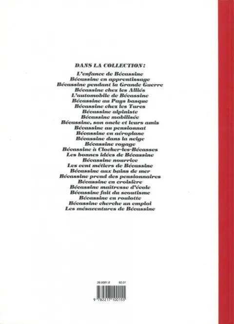 Verso de l'album Bécassine Tome 21 Bécassine à Clocher-les-Bécasses