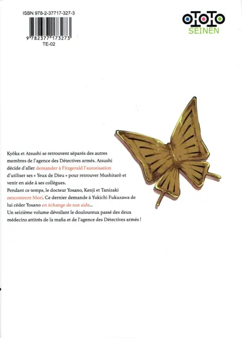 Verso de l'album Bungô Stray Dogs 16