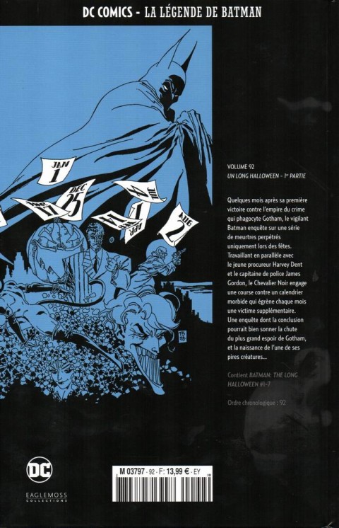 Verso de l'album DC Comics - La Légende de Batman Volume 92 Un long Halloween - 1ère partie