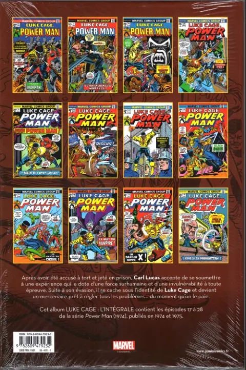 Verso de l'album Luke Cage Tome 2 1974-1975