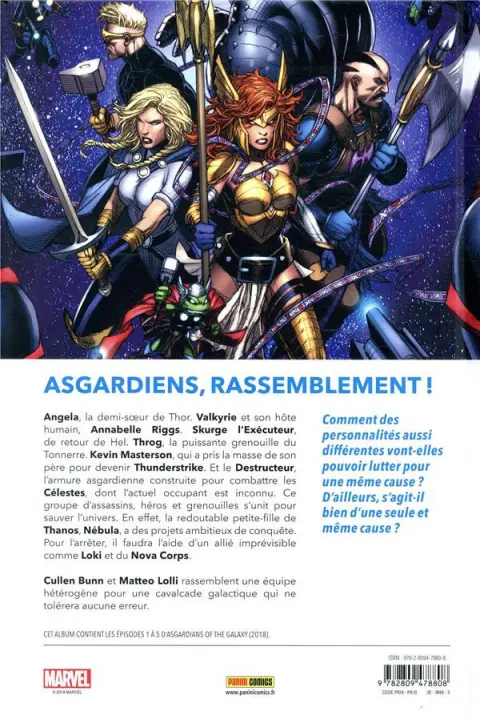 Verso de l'album Les asgardiens de la galaxie 1 L'Armée des morts