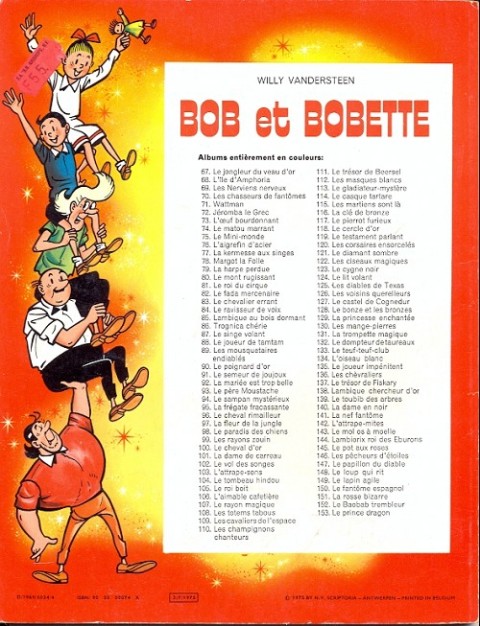 Verso de l'album Bob et Bobette Tome 89 Les mousquetaires endiablés