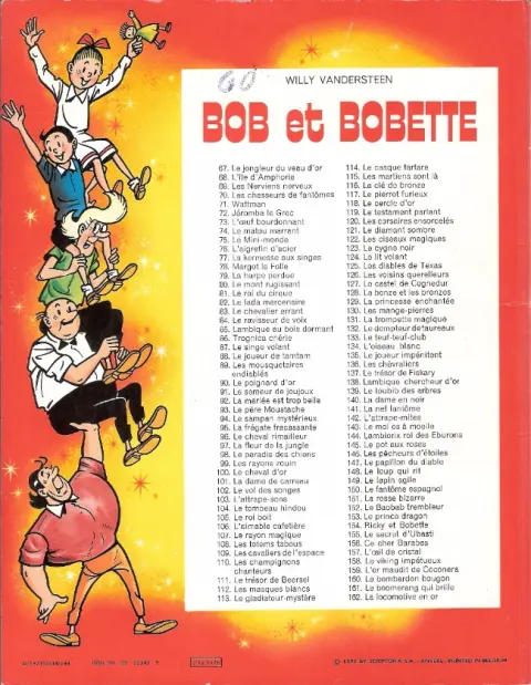Verso de l'album Bob et Bobette Tome 124 Le lit volant