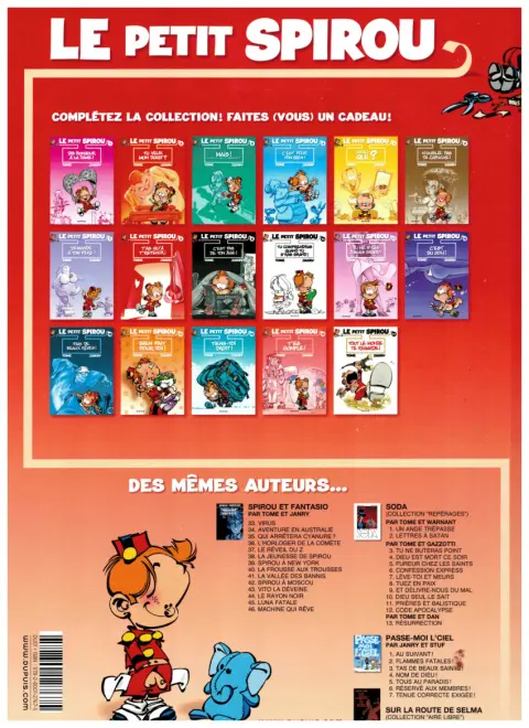 Verso de l'album Le Petit Spirou Tome 8 T'as qu'à t'retenir !