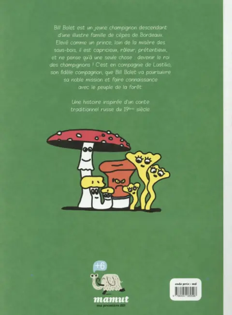 Verso de l'album Bill Bolet Le roi des champignons