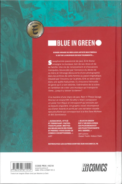 Verso de l'album Blue in Green