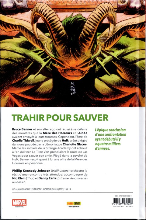 Verso de l'album The incredible Hulk 4 La ville des idoles