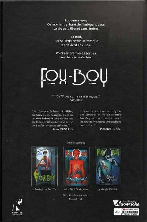 Verso de l'album Fox-Boy Komics Initiative Tome 1 Troisième Souffle