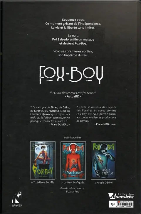Verso de l'album Fox-Boy Komics Initiative Tome 1 Troisième Souffle