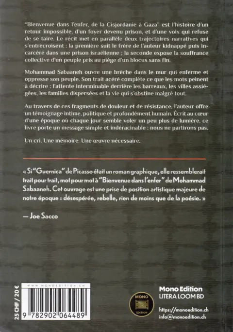 Verso de l'album Bienvenue dans l'enfer de la Cisjordanie à Gaza
