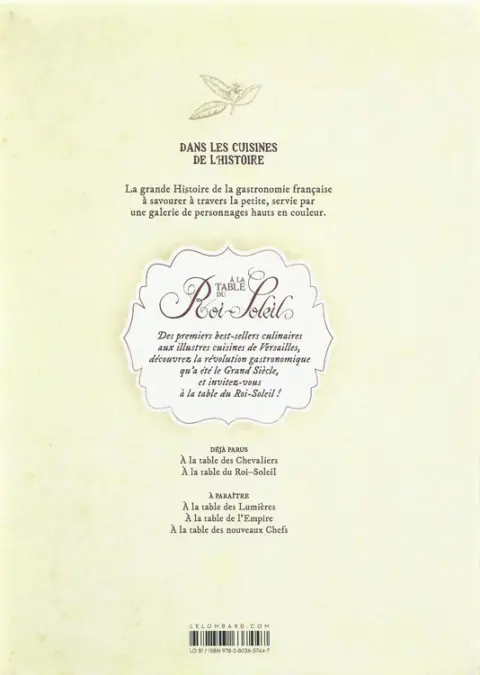 Verso de l'album Dans les cuisines de l'Histoire Tome 2 À la table du Roi-Soleil