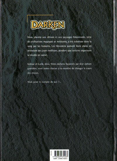 Verso de l'album Darken Tome 1 Les yeux de cristal