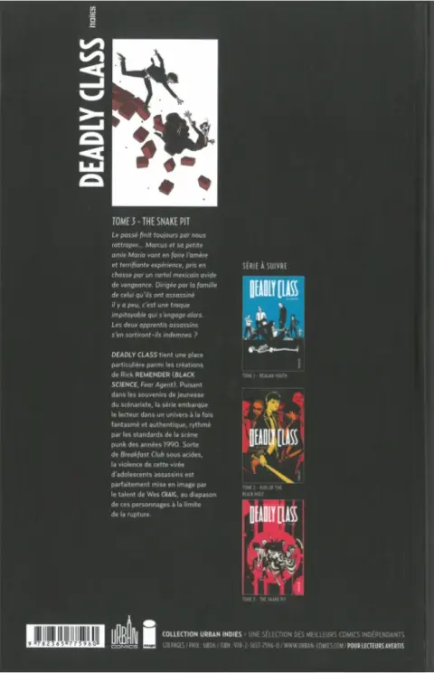Verso de l'album Deadly Class Tome 3 The Snake Pit