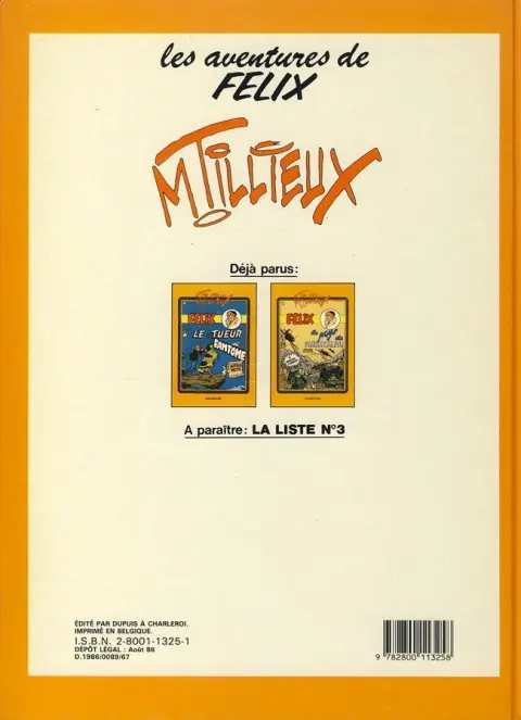 Verso de l'album Félix Couleurs Tome 6 Au pays du matin calme
