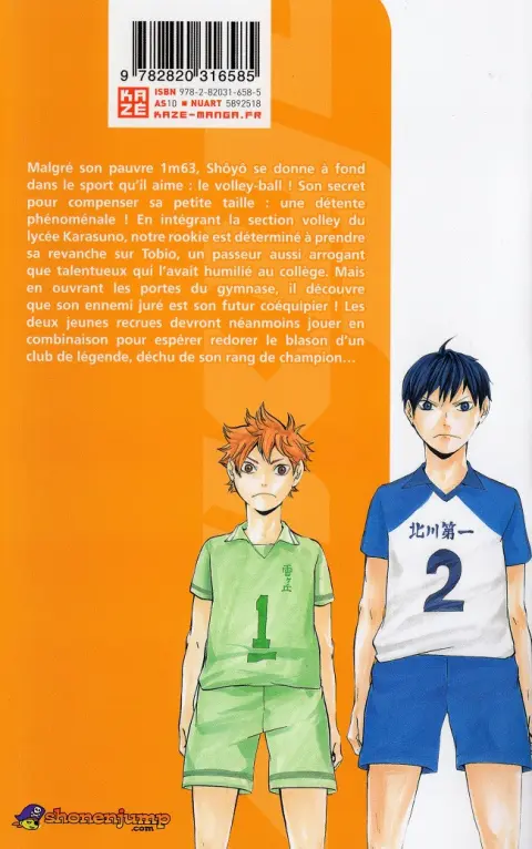 Verso de l'album Haikyu !! Les As du Volley 1