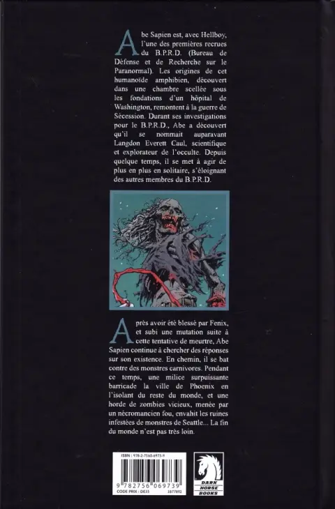 Verso de l'album Abe Sapien Tome 4 Un avenir incertain