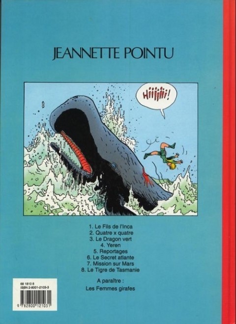 Verso de l'album Jeannette Pointu Tome 8 Le tigre de Tasmanie