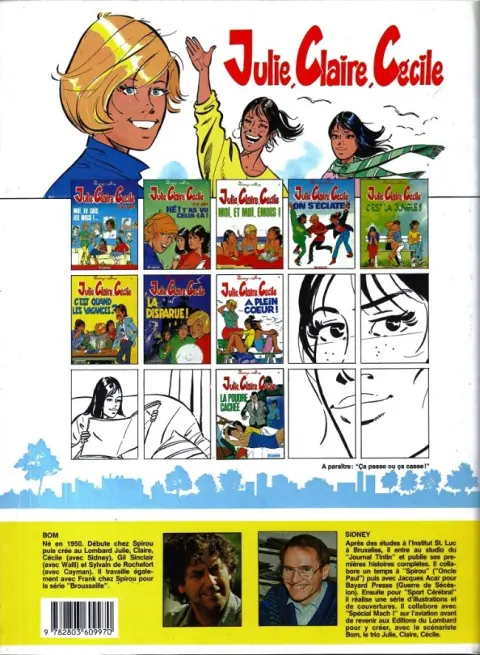 Verso de l'album Julie, Claire, Cécile Tome 9 La poudre cachée