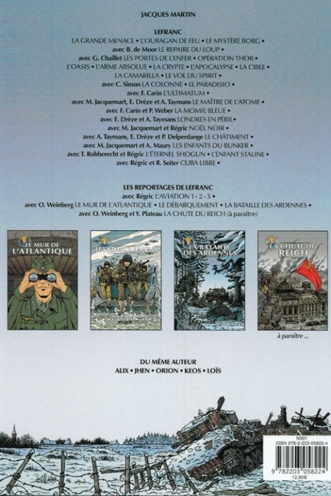 Verso de l'album Les reportages de Lefranc Tome 3 La Bataille des Ardennes