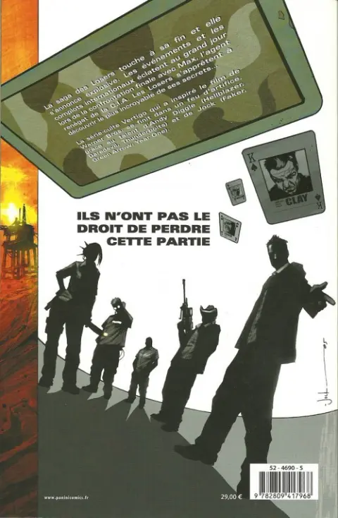 Verso de l'album The Losers Tome 3 Fin de la partie