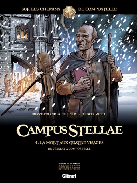 Couverture de l'album Campus Stellae, sur les chemins de Compostelle Tome 4 La Mort aux quatre visages - De Vézelay à Compostelle