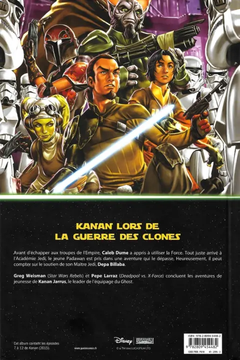 Verso de l'album Star Wars - Kanan Tome 2 Premier sang
