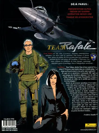 Verso de l'album Team Rafale N° 4 Traque en Afghanistan