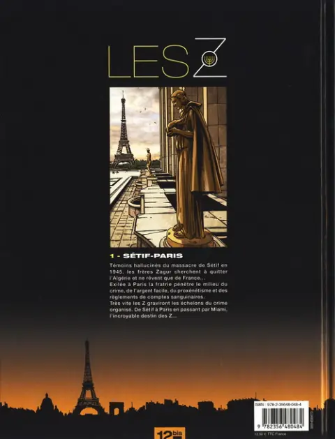 Verso de l'album Les Z Tome 1 Sétif - Paris