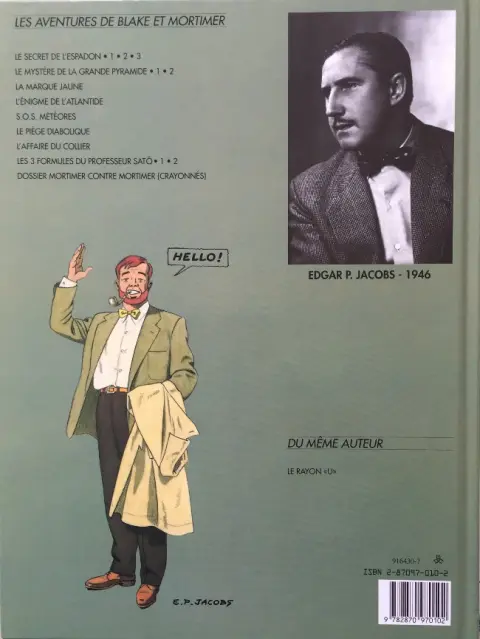Verso de l'album Blake et Mortimer Tome 6 La marque jaune