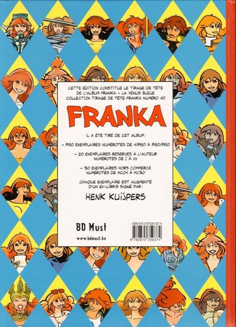 Verso de l'album Franka BD Must Tome 12 La Vénus bleue