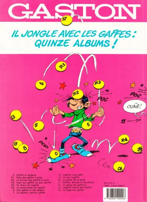 Verso de l'album Gaston Tome 8 Lagaffe nous gâte