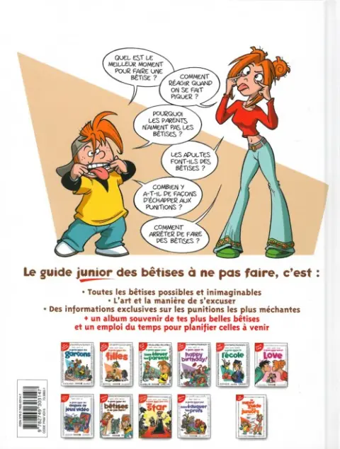 Verso de l'album Les guides junior Tome 8 Le guide junior des bêtises à ne pas faire !