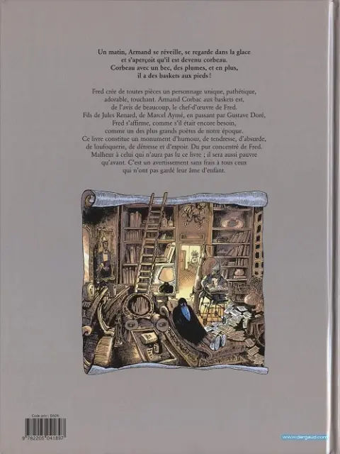 Verso de l'album L'Histoire du corbac aux baskets