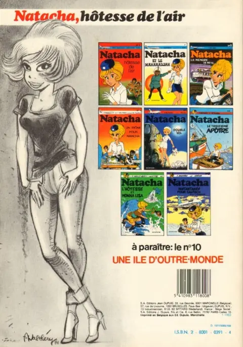 Verso de l'album Natacha Tome 3 La mémoire de métal