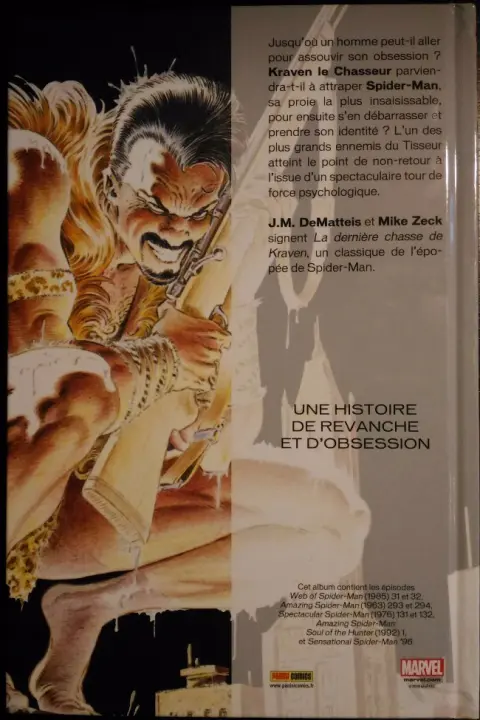 Verso de l'album Spider-Man : La Dernière Chasse de Kraven