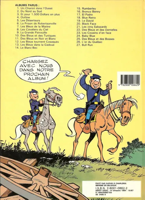 Verso de l'album Les Tuniques Bleues Tome 5 Les déserteurs