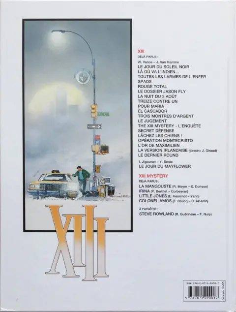 Verso de l'album XIII Tome 3 Toutes les larmes de l'enfer