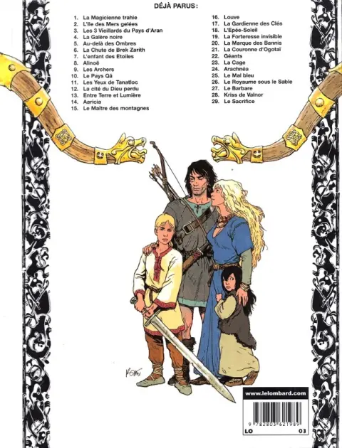 Verso de l'album Thorgal Tome 29 Le Sacrifice