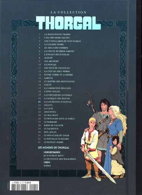 Verso de l'album Thorgal La collection Tome 21 La couronne d'ogotaï