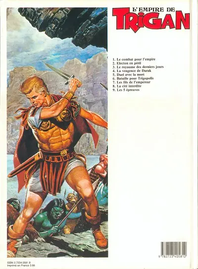 Verso de l'album Trigan Tome 13 Les 5 épreuves