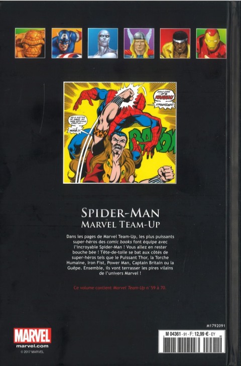 Verso de l'album Marvel Comics - La collection de référence Tome 91 Spider-Man - Marvel Team-Up