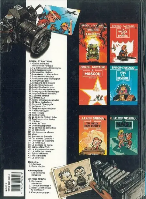 Verso de l'album Spirou et Fantasio Tome 23 Tora Torapa