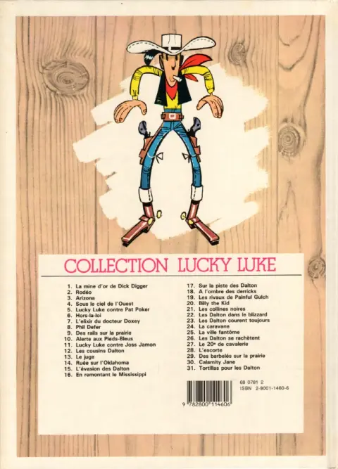 Verso de l'album Lucky Luke Tome 20 Billy the Kid